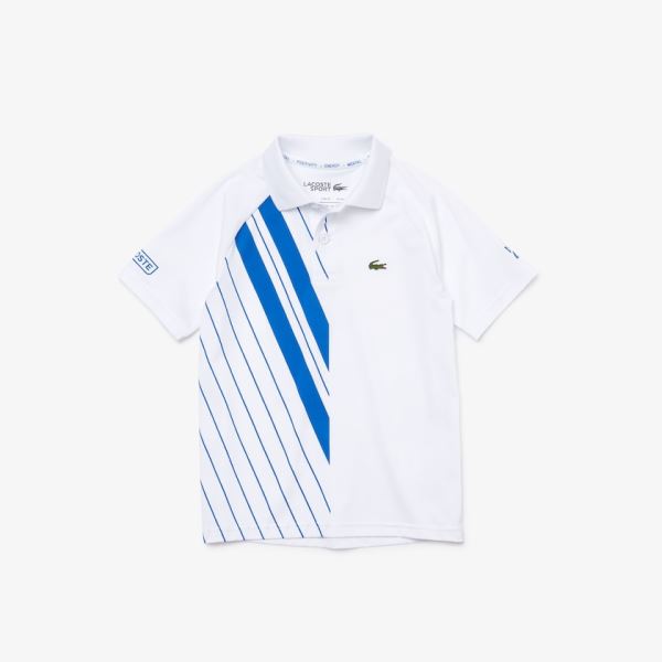 Lacoste SPORT x Novak Djokovic Breathable Stretch Polo Dětské - Polo Bílé / Blankyt | CZ-buLIo9